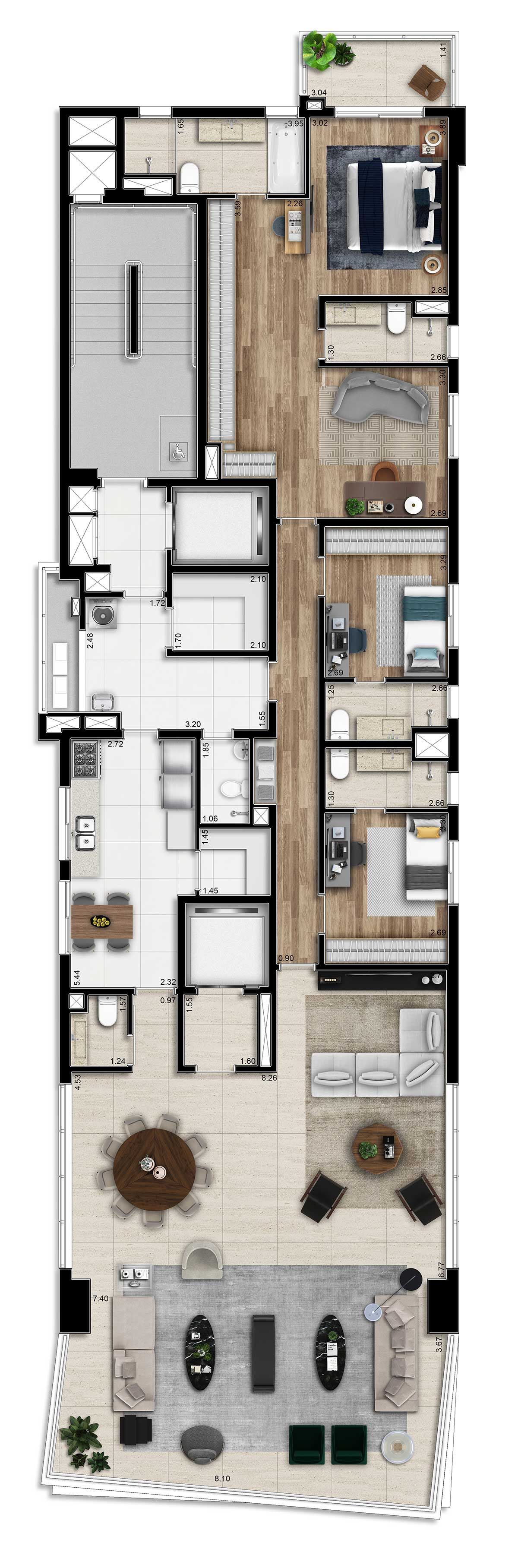 Planta Tipo opção 246m
