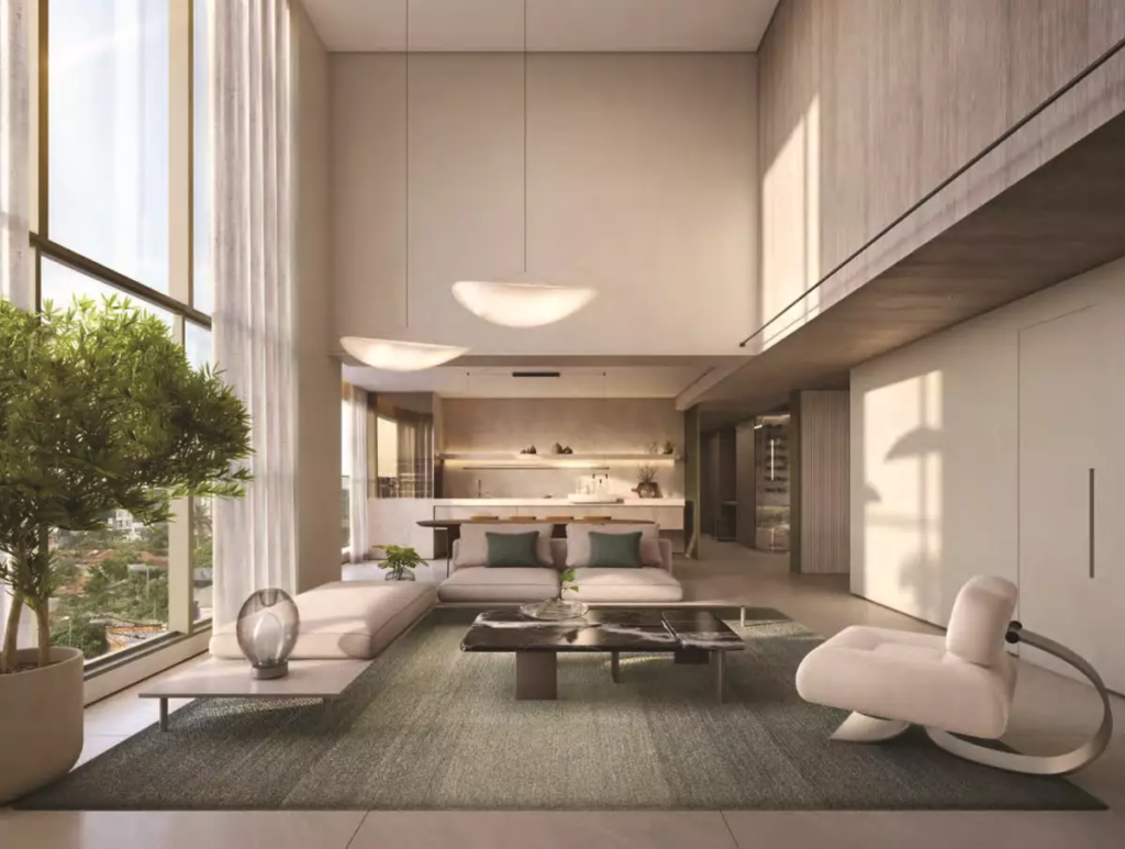 Altier Moema Jauaperi, torre única, 22 andares, 2 por andar, 157m² , 3 suítes, cobertura 258m², 3 suítes, 3 vagas