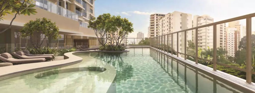 Altier Moema Jauaperi, torre única, 22 andares, 2 por andar, 157m² , 3 suítes, cobertura 258m², 3 suítes, 3 vagas