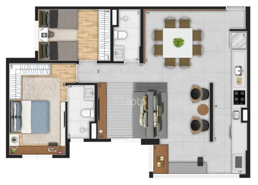 São Judas 2 dormitórios, Edifício AR Planalto, 80m, 1 suíte, 1 vaga, novo, mobiliado, Apartamento a venda Avenida Itacira, Planalto Paulista