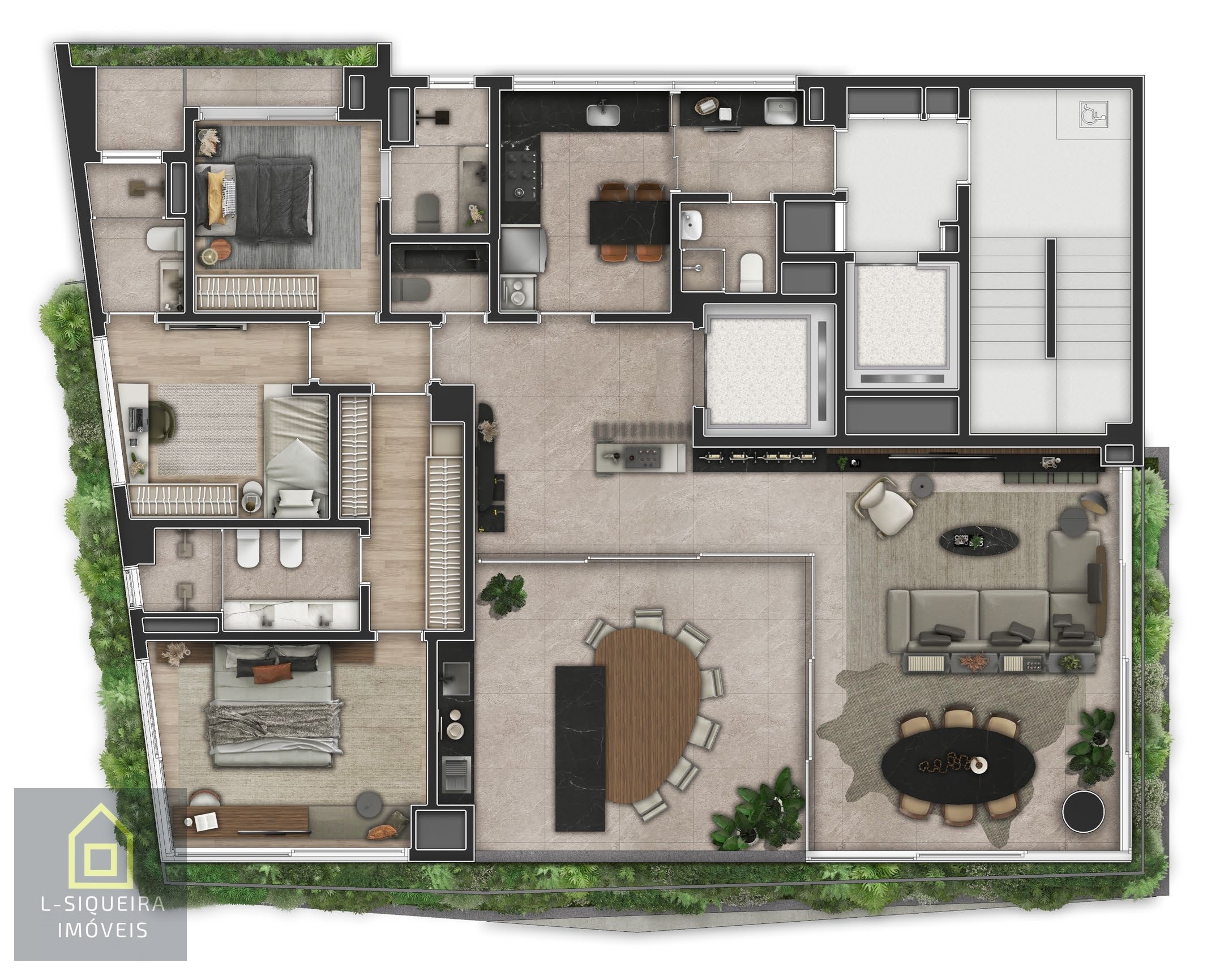 Planta 200m² - Opção 2