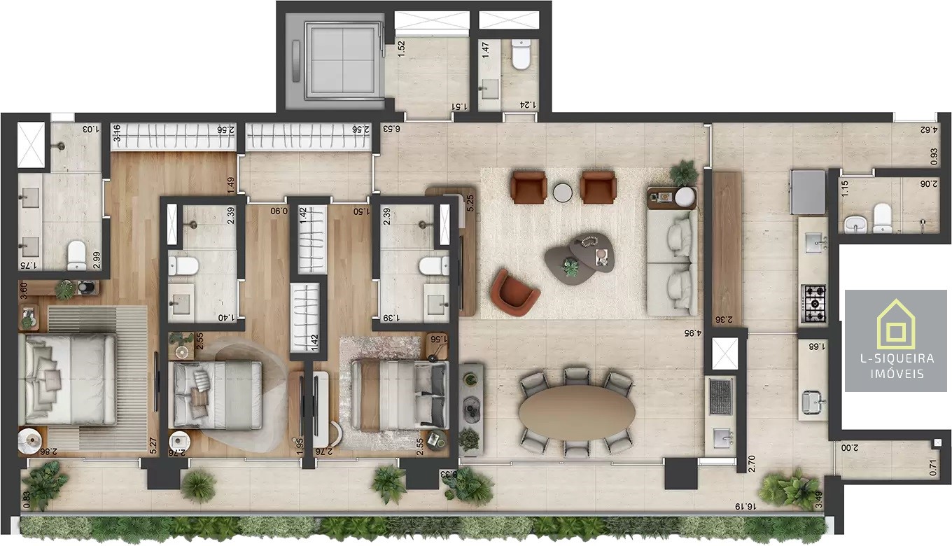 Planta 155m² - Padrão
