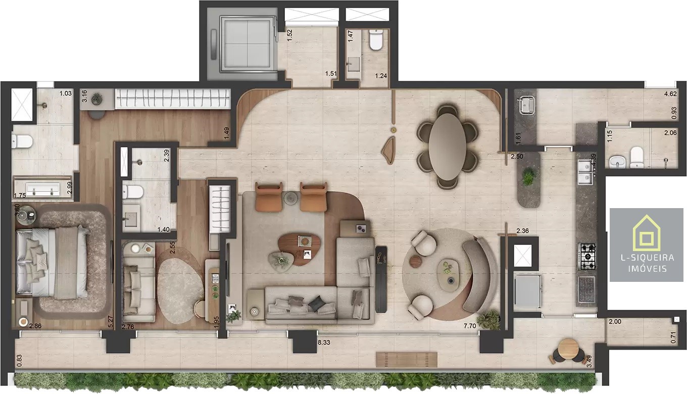 Planta 155m² - Opção 