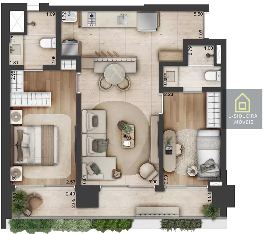 Planta 70m²
