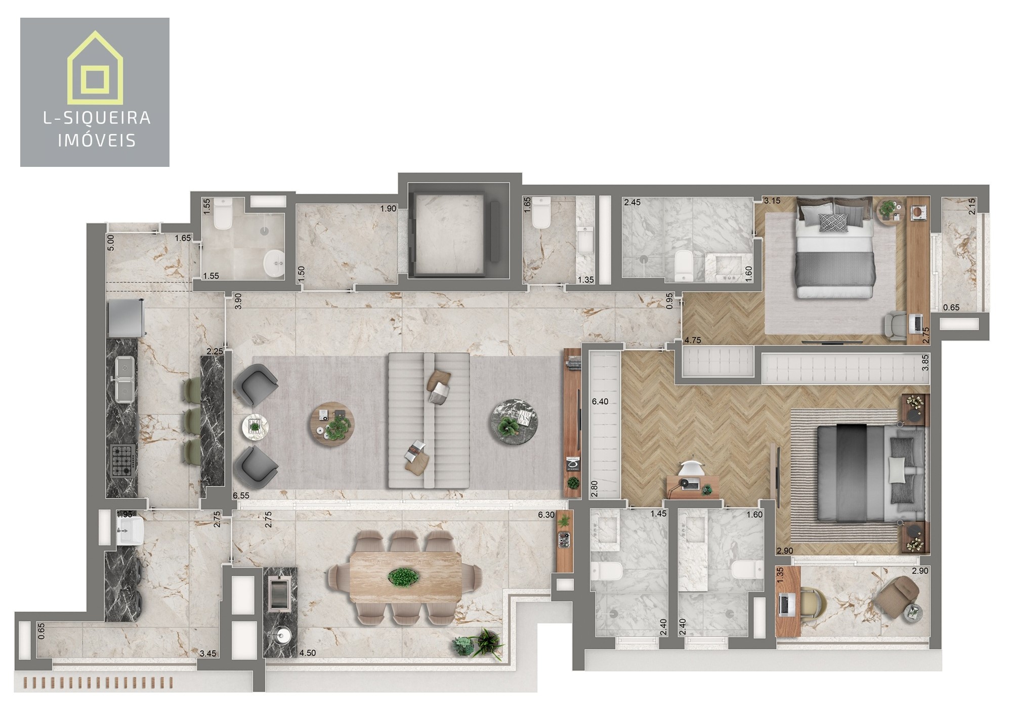 Planta 139m² - Opção