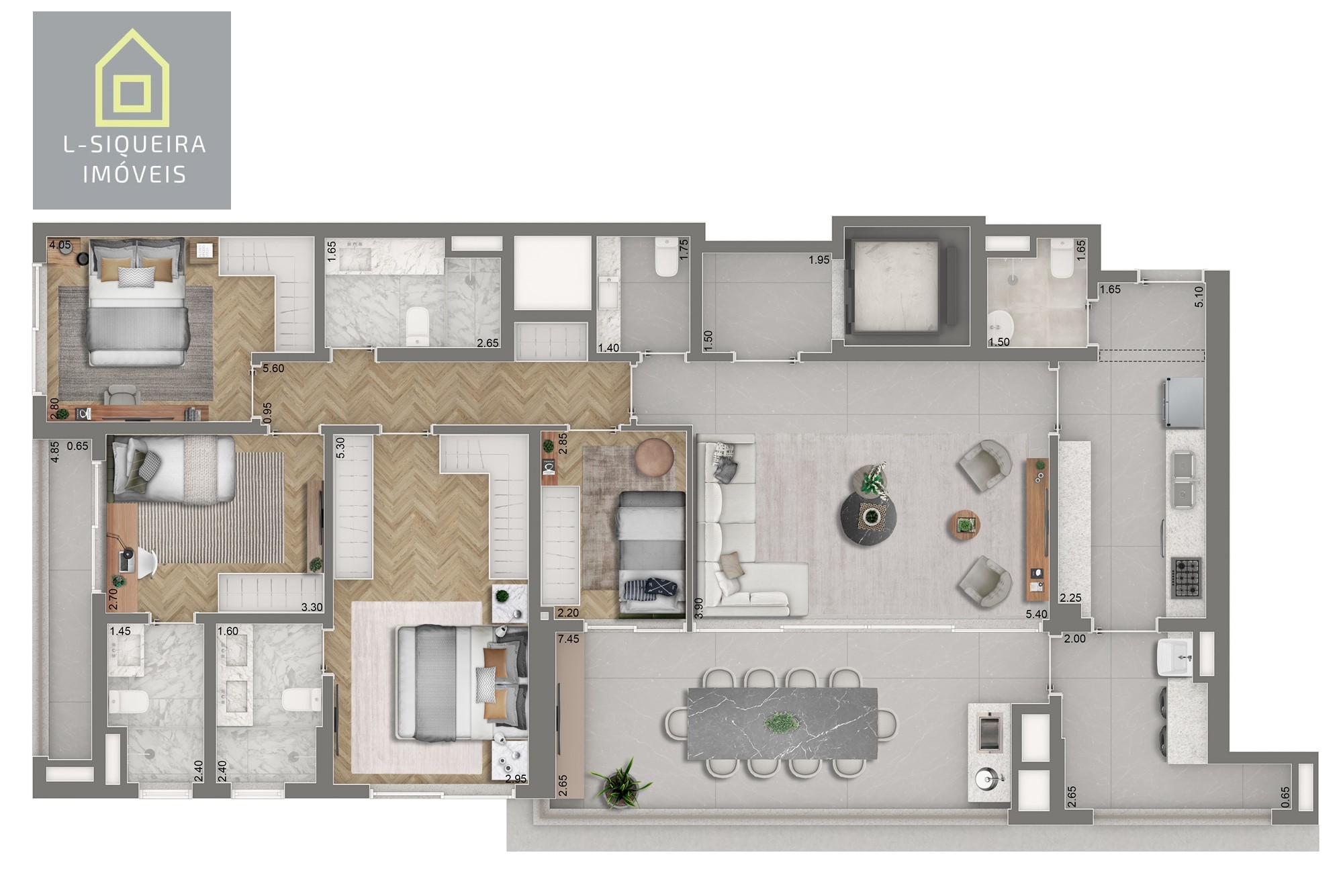 Planta 155m² - Padrão