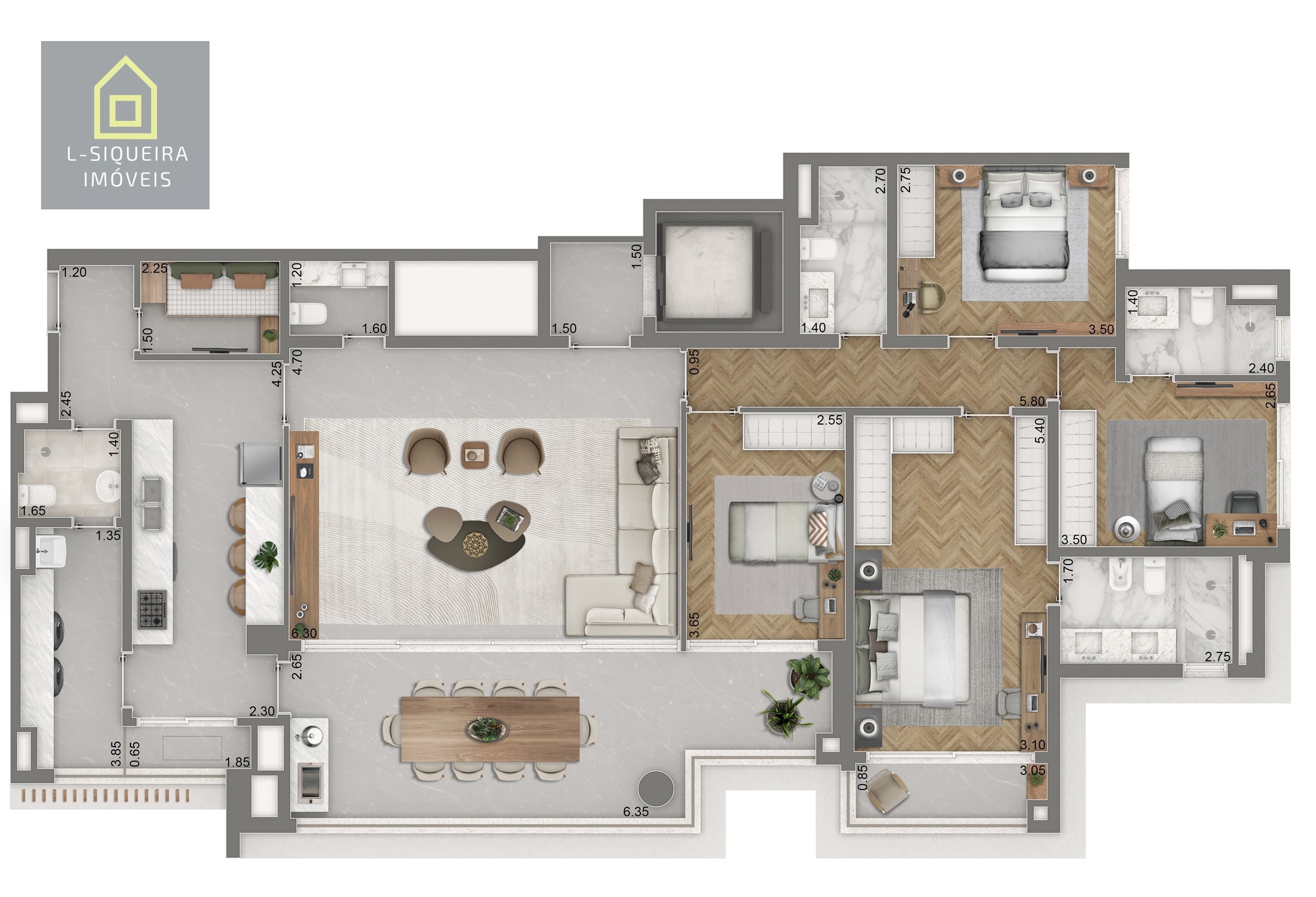 Planta 177m² - Padrão