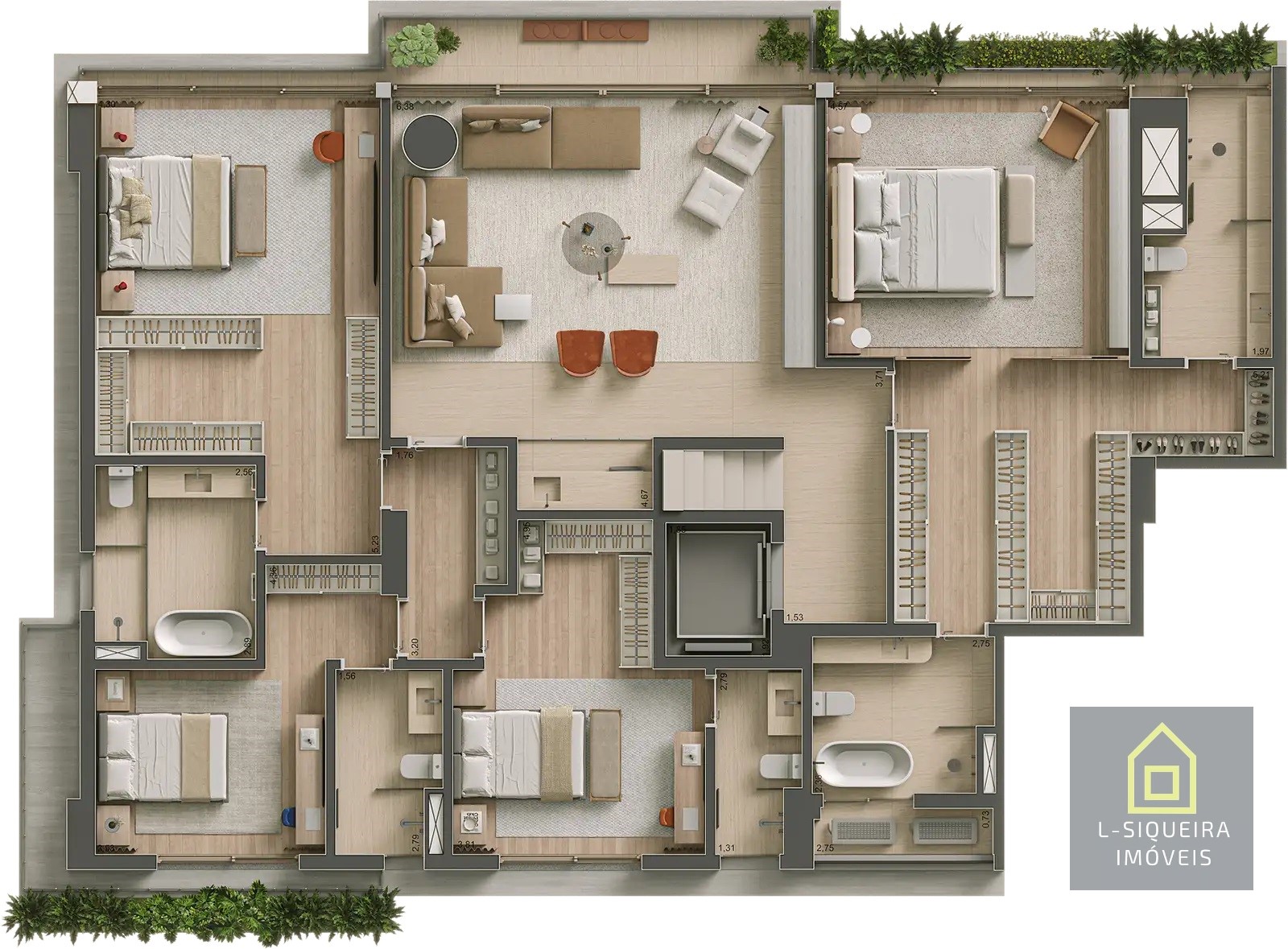 Cobertura duplex 425m² - Piso inferior