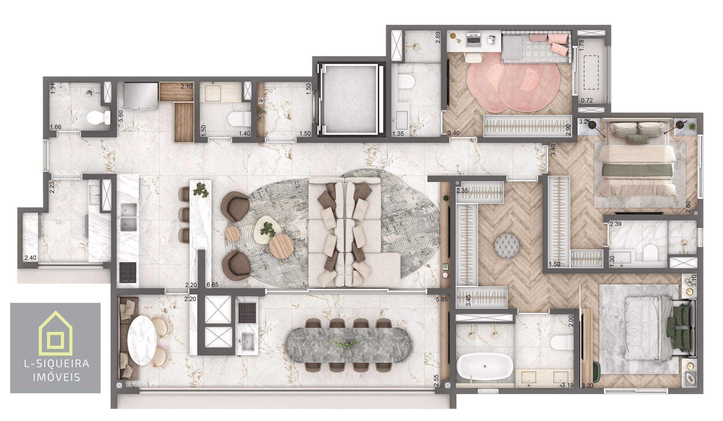 Planta 149m² - 3 Suítes - Opção